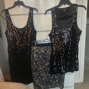 Sequined Separates…Dress, top and Skirt